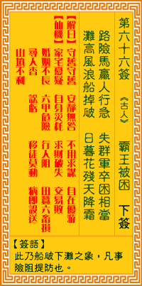 觀音靈簽第66簽詞
