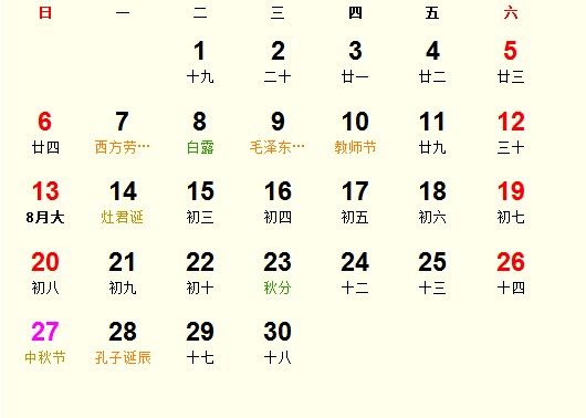 2015年9月黃道吉日