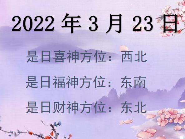 2022年3月23日財神方位查詢-2022年3月23日財神喜神福神方位大全