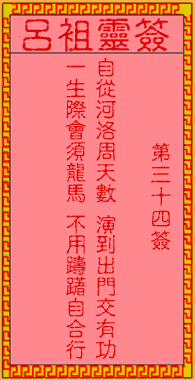三四簽．古人龍馬負(fù)圖